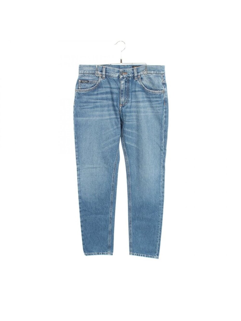 Dolce & Gabbana Denim Pants Logo Embroidery Blue Cotton